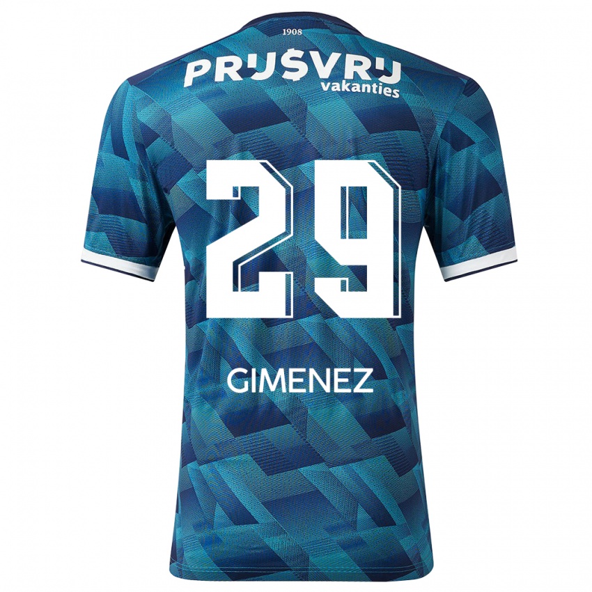 Mænd Santiago Gimenez #29 Blå Udebane Spillertrøjer 2023/24 Trøje T-Shirt