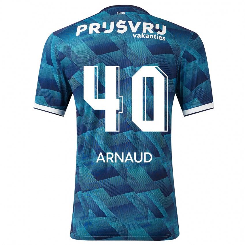 Mænd Lugene Arnaud #40 Blå Udebane Spillertrøjer 2023/24 Trøje T-Shirt