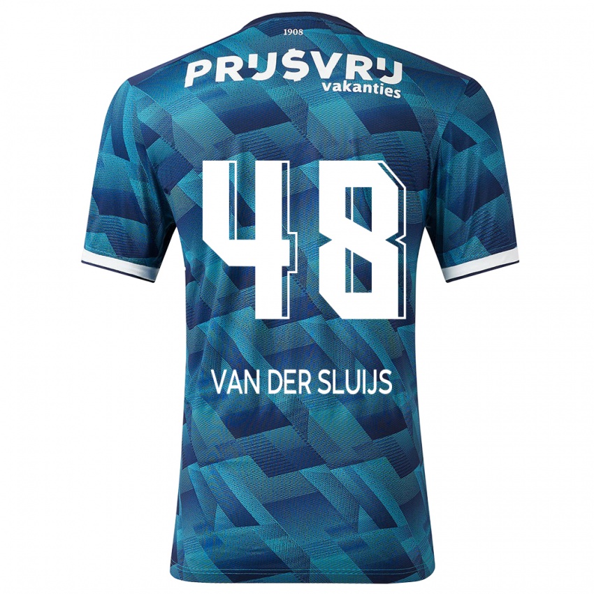 Mænd Joep Van Der Sluijs #48 Blå Udebane Spillertrøjer 2023/24 Trøje T-Shirt