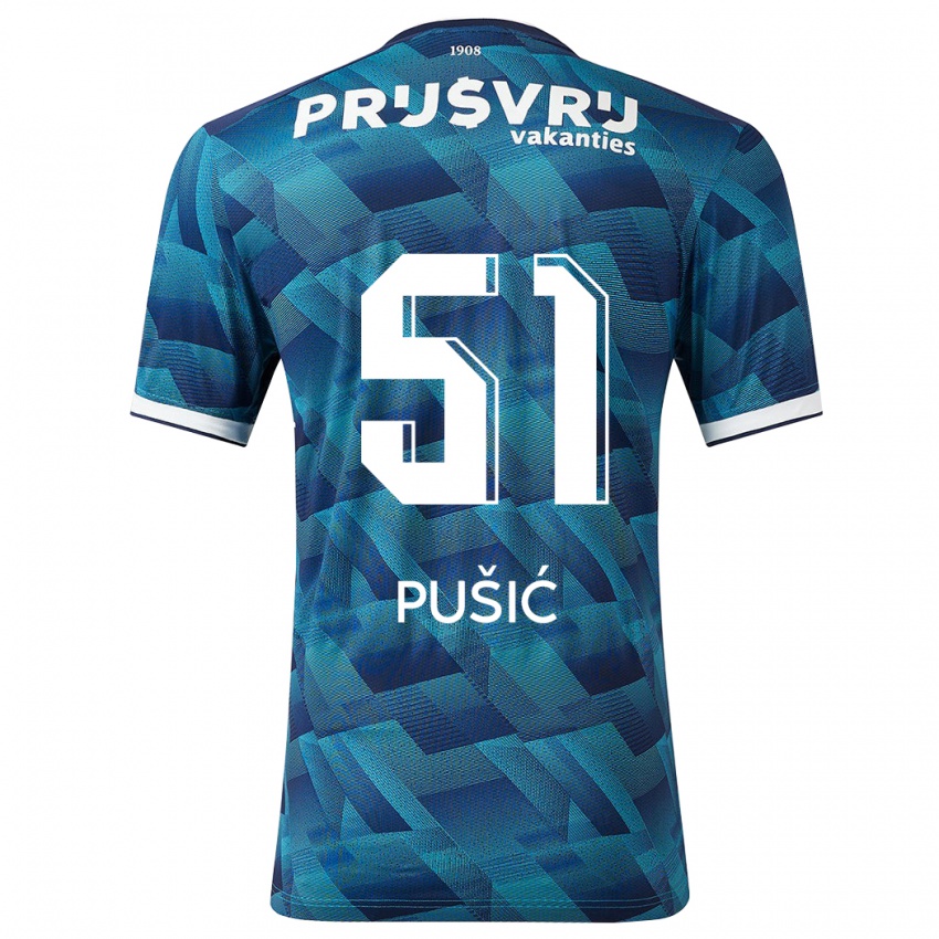 Mænd Noah Pušić #51 Blå Udebane Spillertrøjer 2023/24 Trøje T-Shirt
