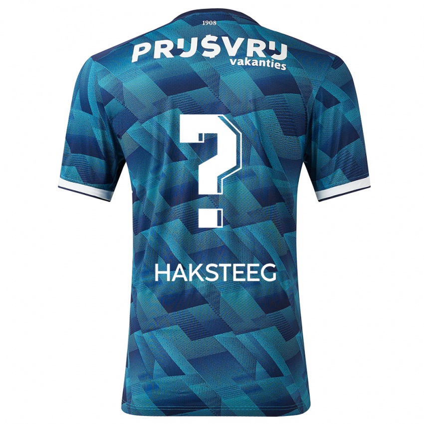 Mænd Tim Haksteeg #0 Blå Udebane Spillertrøjer 2023/24 Trøje T-Shirt