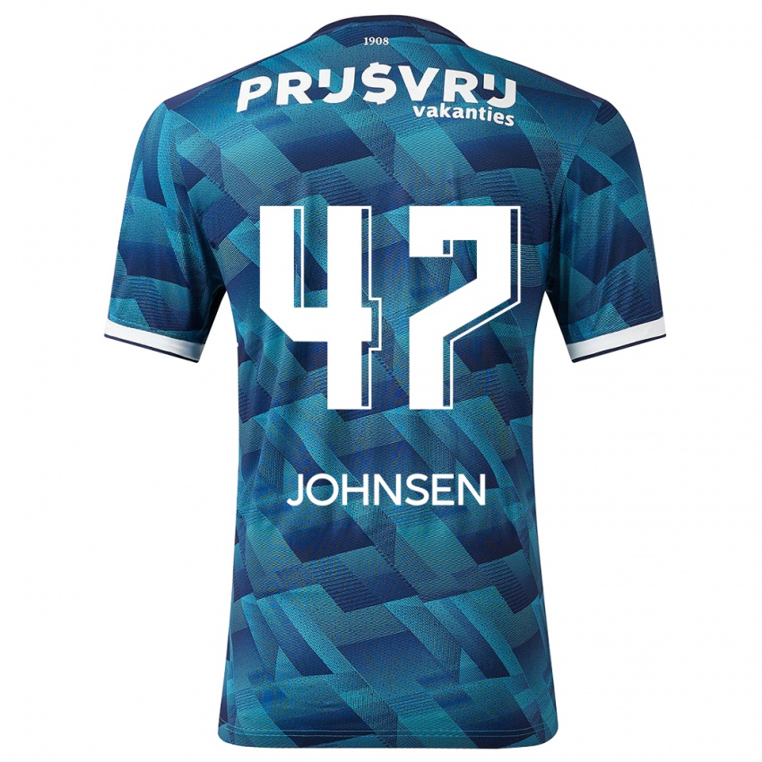 Mænd Mikael Torset Johnsen #47 Blå Udebane Spillertrøjer 2023/24 Trøje T-Shirt