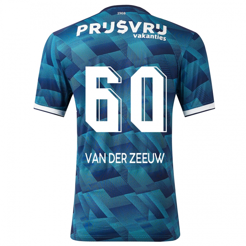 Mænd Twan Van Der Zeeuw #60 Blå Udebane Spillertrøjer 2023/24 Trøje T-Shirt