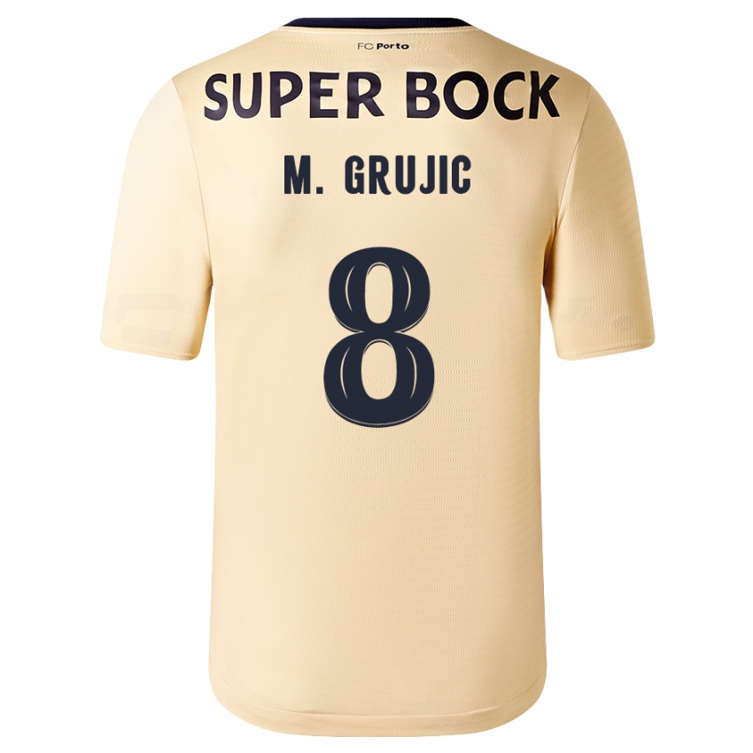 Mænd Marko Grujic #8 Beige-Guld Udebane Spillertrøjer 2023/24 Trøje T-Shirt