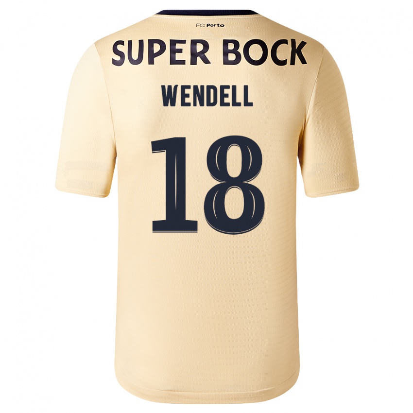 Mænd Wendell #18 Beige-Guld Udebane Spillertrøjer 2023/24 Trøje T-Shirt
