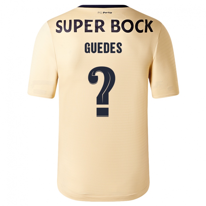 Mænd Gui Guedes #0 Beige-Guld Udebane Spillertrøjer 2023/24 Trøje T-Shirt
