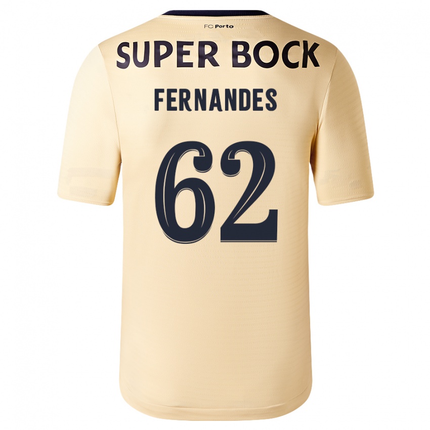 Mænd Rodrigo Fernandes #62 Beige-Guld Udebane Spillertrøjer 2023/24 Trøje T-Shirt