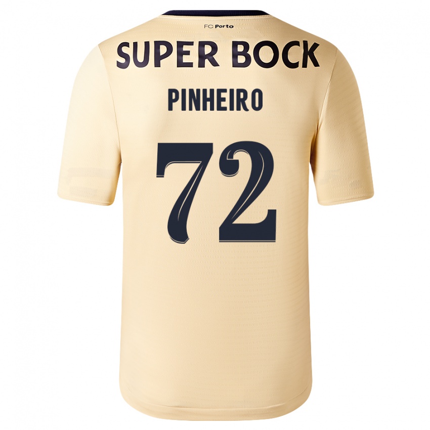 Mænd Rodrigo Pinheiro #72 Beige-Guld Udebane Spillertrøjer 2023/24 Trøje T-Shirt