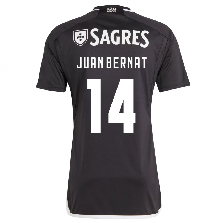 Mænd Juan Bernat #14 Sort Udebane Spillertrøjer 2023/24 Trøje T-Shirt