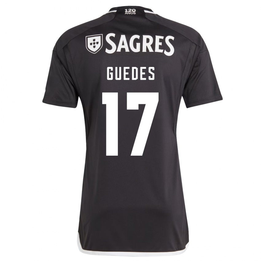 Mænd Goncalo Guedes #17 Sort Udebane Spillertrøjer 2023/24 Trøje T-Shirt