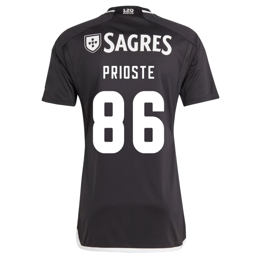 Mænd Diogo Prioste #86 Sort Udebane Spillertrøjer 2023/24 Trøje T-Shirt