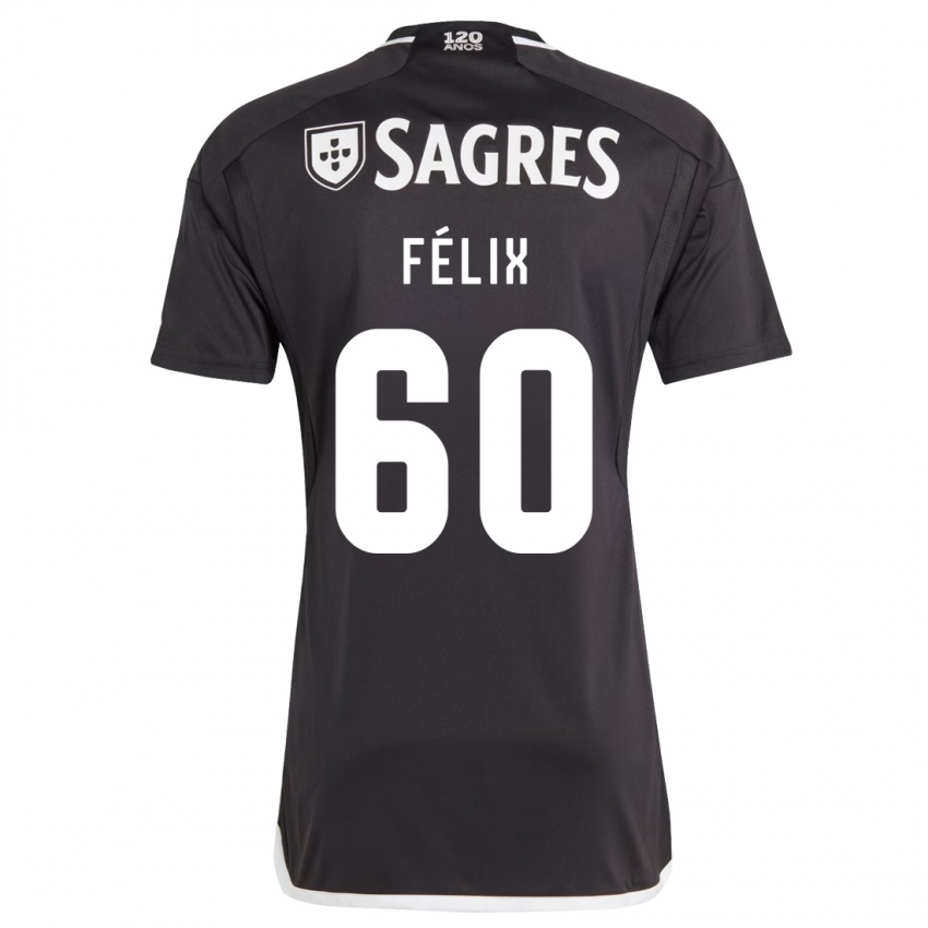 Mænd Nuno Félix #60 Sort Udebane Spillertrøjer 2023/24 Trøje T-Shirt