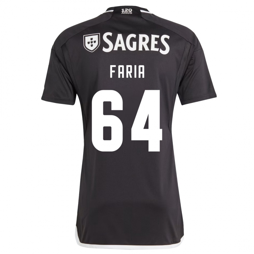Mænd Hugo Faria #64 Sort Udebane Spillertrøjer 2023/24 Trøje T-Shirt