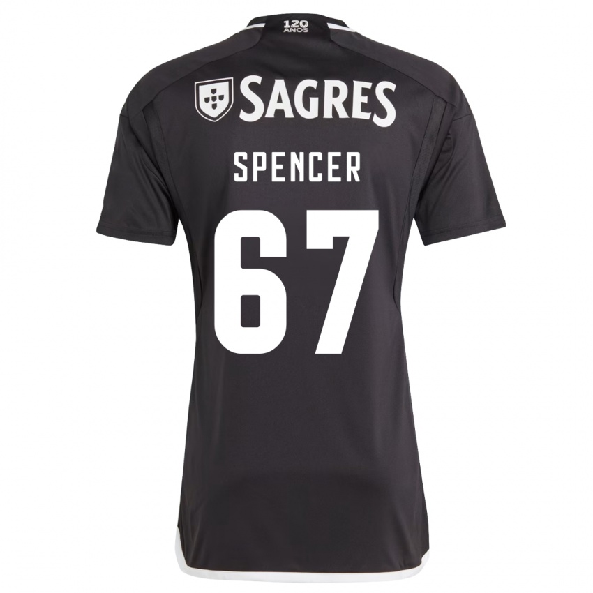 Mænd Diogo Spencer #67 Sort Udebane Spillertrøjer 2023/24 Trøje T-Shirt