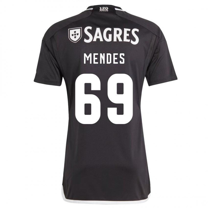 Mænd Vladimir Mendes #69 Sort Udebane Spillertrøjer 2023/24 Trøje T-Shirt