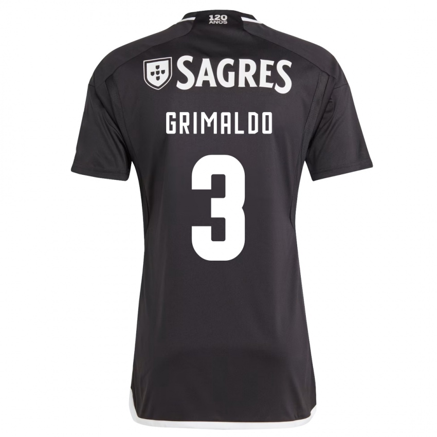 Mænd Alejandro Grimaldo #3 Sort Udebane Spillertrøjer 2023/24 Trøje T-Shirt