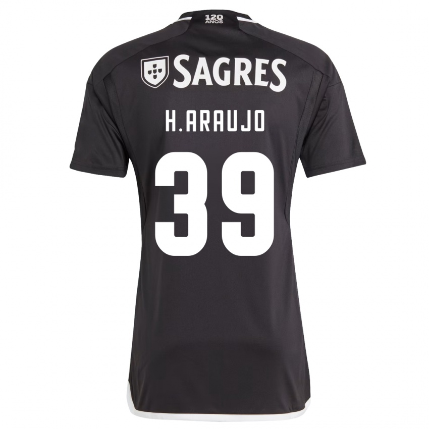 Mænd Henrique Araujo #39 Sort Udebane Spillertrøjer 2023/24 Trøje T-Shirt