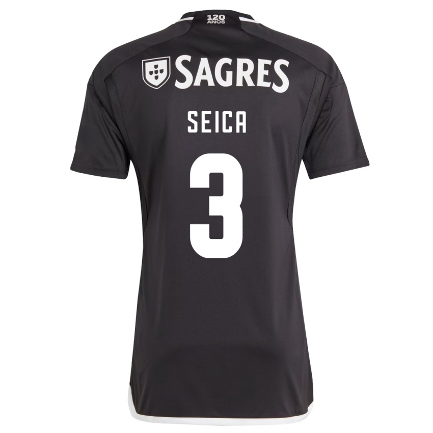 Mænd Ana Seica #3 Sort Udebane Spillertrøjer 2023/24 Trøje T-Shirt