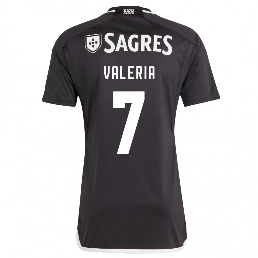 Mænd Valeria #7 Sort Udebane Spillertrøjer 2023/24 Trøje T-Shirt