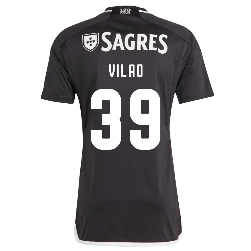 Mænd Carolina Vilao #39 Sort Udebane Spillertrøjer 2023/24 Trøje T-Shirt