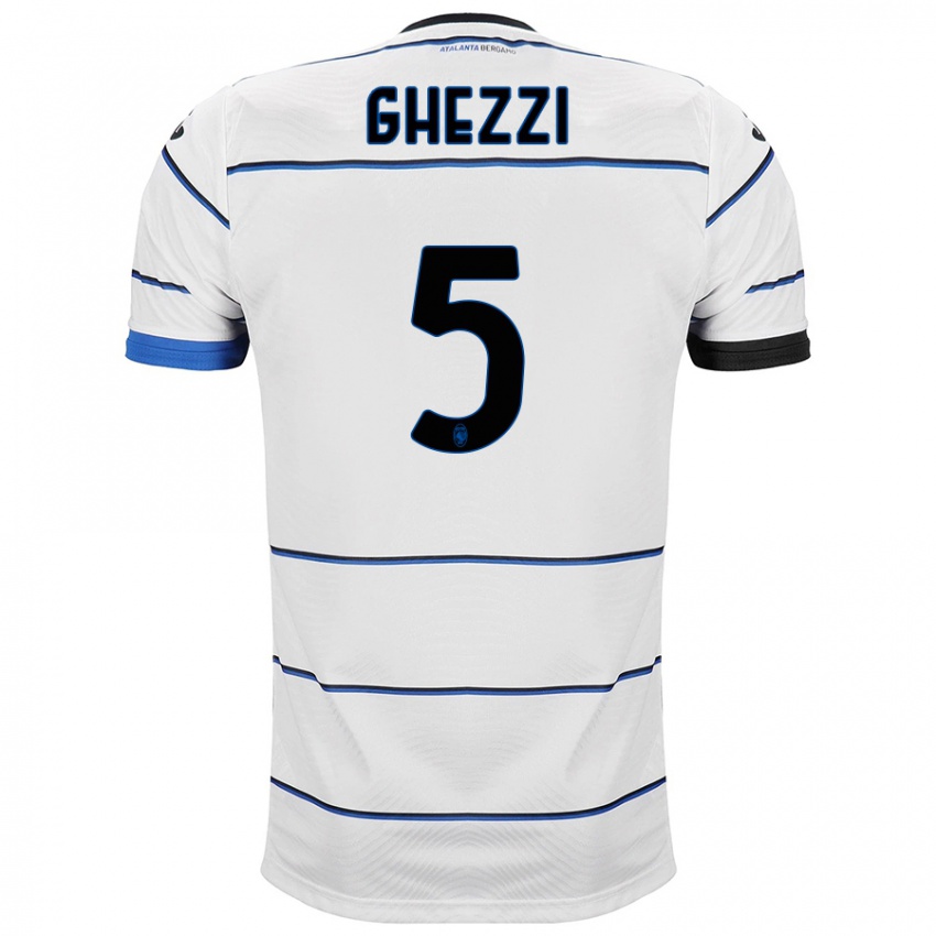 Mænd Samuele Ghezzi #5 Hvid Udebane Spillertrøjer 2023/24 Trøje T-Shirt
