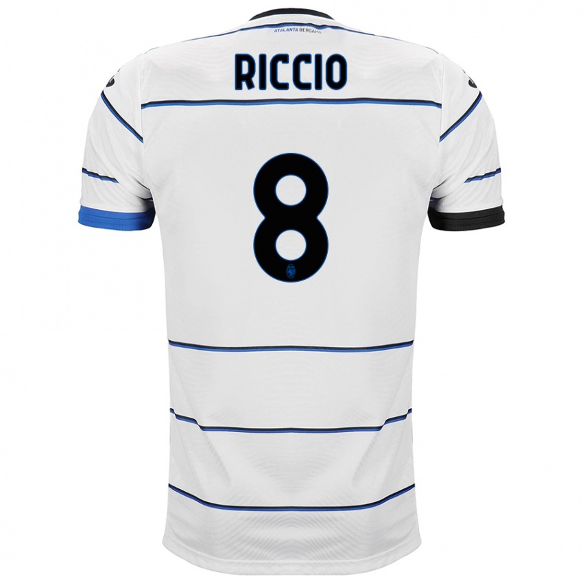 Mænd Lorenzo Riccio #8 Hvid Udebane Spillertrøjer 2023/24 Trøje T-Shirt