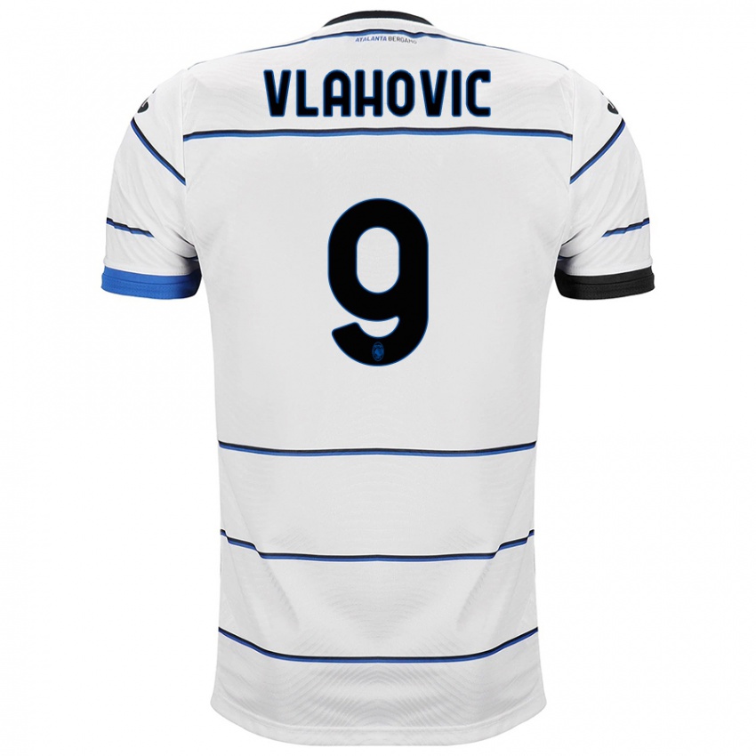 Mænd Vanja Vlahovic #9 Hvid Udebane Spillertrøjer 2023/24 Trøje T-Shirt