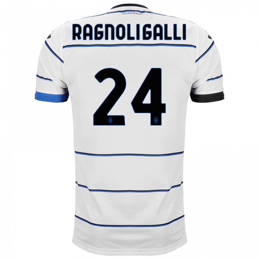 Mænd Federico Ragnoli Galli #24 Hvid Udebane Spillertrøjer 2023/24 Trøje T-Shirt