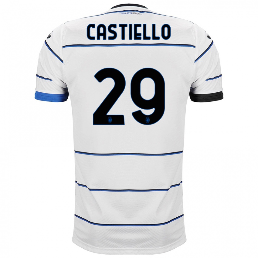 Mænd Alex Castiello #29 Hvid Udebane Spillertrøjer 2023/24 Trøje T-Shirt