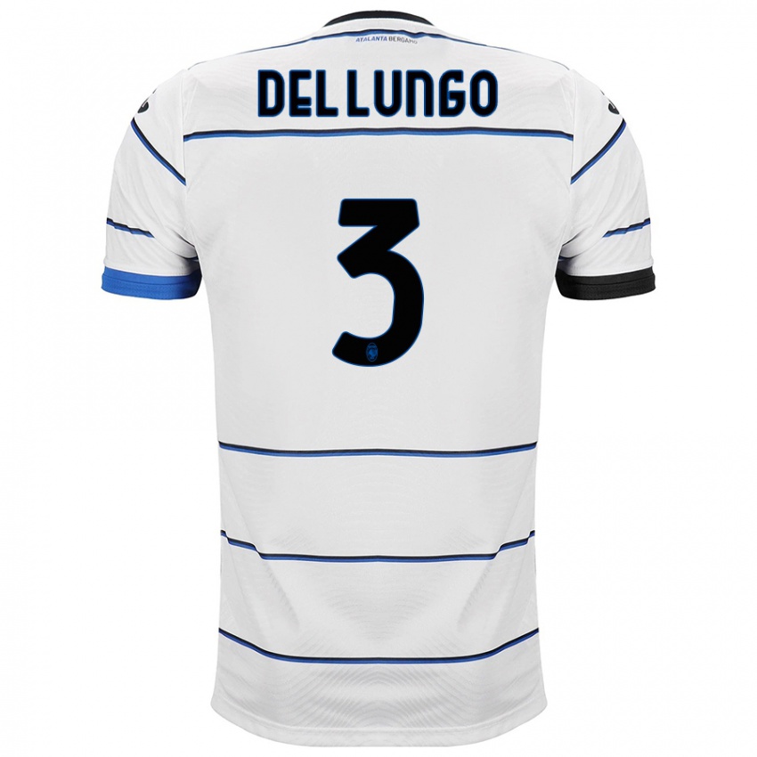 Mænd Tommaso Del Lungo #3 Hvid Udebane Spillertrøjer 2023/24 Trøje T-Shirt