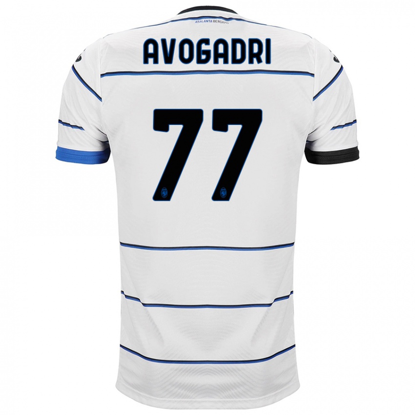 Mænd Lorenzo Avogadri #77 Hvid Udebane Spillertrøjer 2023/24 Trøje T-Shirt