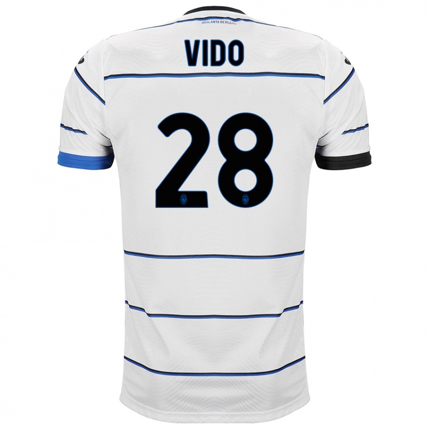 Mænd Luca Vido #28 Hvid Udebane Spillertrøjer 2023/24 Trøje T-Shirt