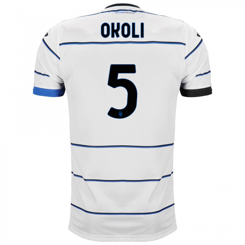 Mænd Caleb Okoli #5 Hvid Udebane Spillertrøjer 2023/24 Trøje T-Shirt