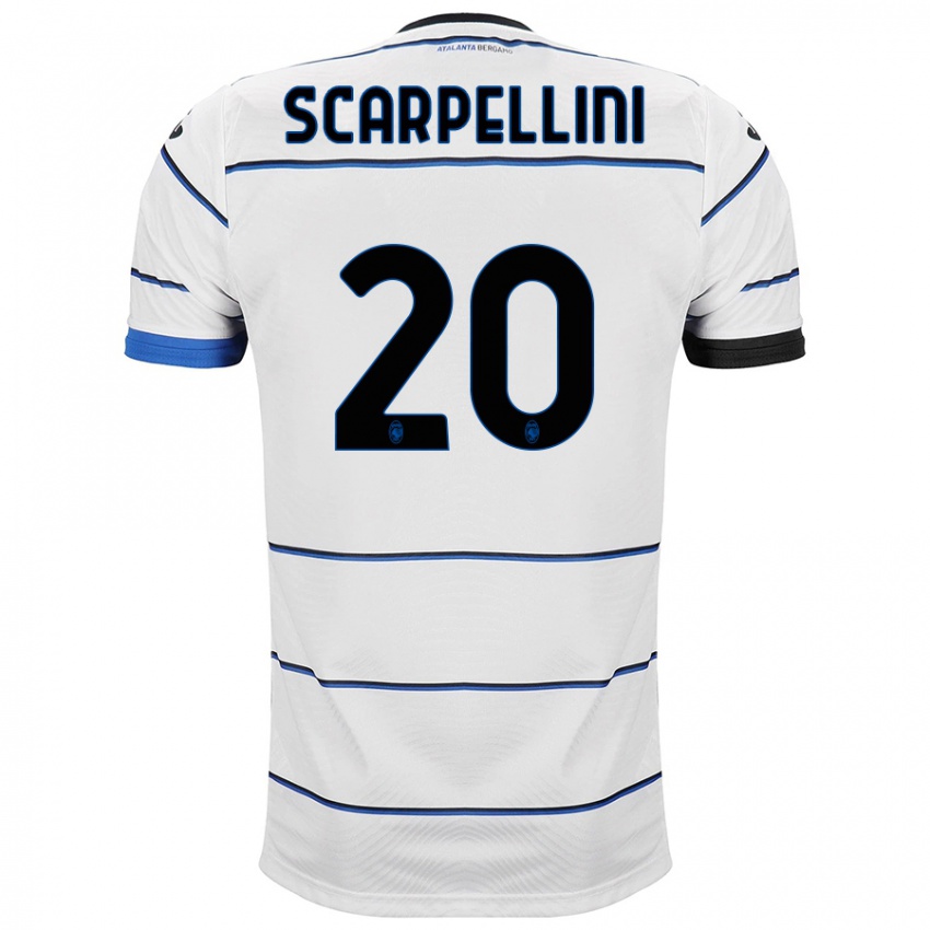 Mænd Andrea Scarpellini #20 Hvid Udebane Spillertrøjer 2023/24 Trøje T-Shirt