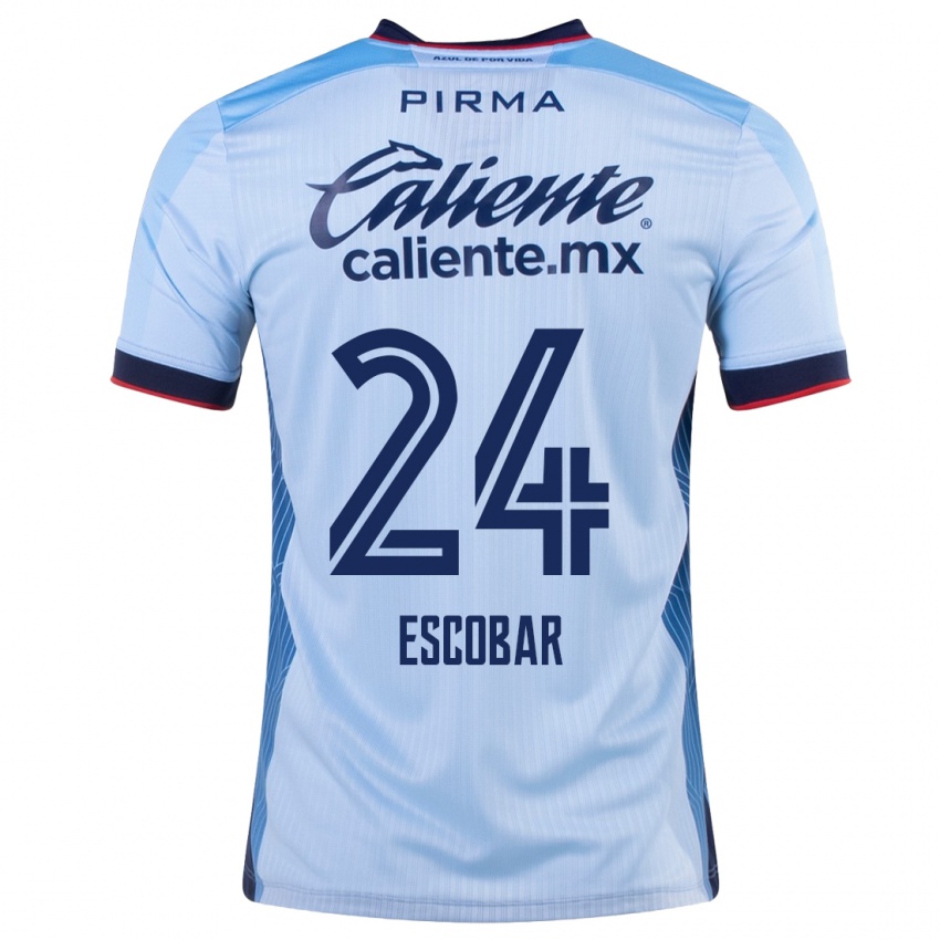 Mænd Juan Escobar #24 Himmelblå Udebane Spillertrøjer 2023/24 Trøje T-Shirt