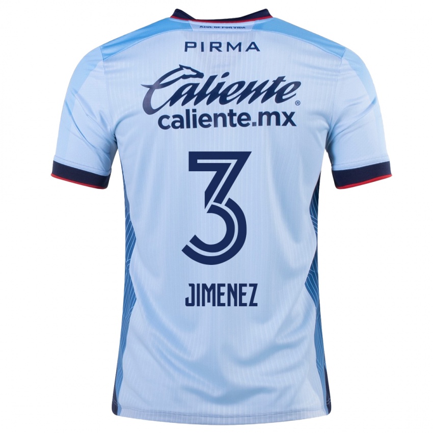 Mænd Jaiber Jimenez #3 Himmelblå Udebane Spillertrøjer 2023/24 Trøje T-Shirt