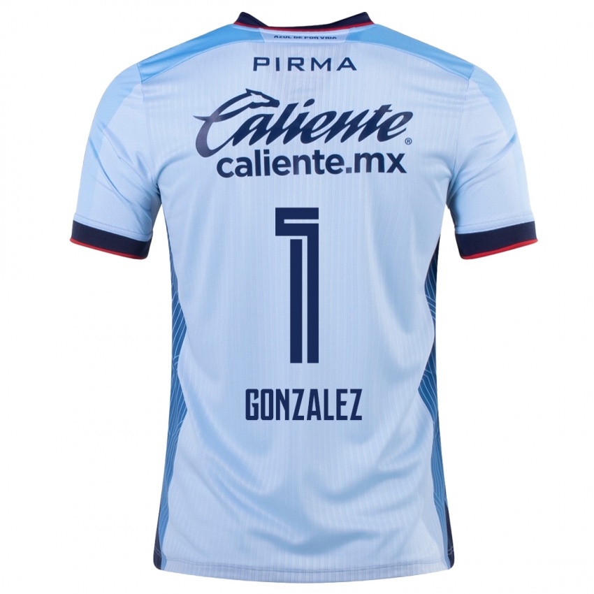 Mænd Itzayana Gonzalez #1 Himmelblå Udebane Spillertrøjer 2023/24 Trøje T-Shirt