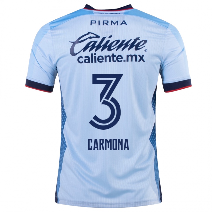 Mænd Edith Carmona #3 Himmelblå Udebane Spillertrøjer 2023/24 Trøje T-Shirt