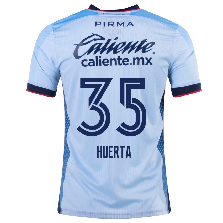 Mænd Renata Huerta #35 Himmelblå Udebane Spillertrøjer 2023/24 Trøje T-Shirt
