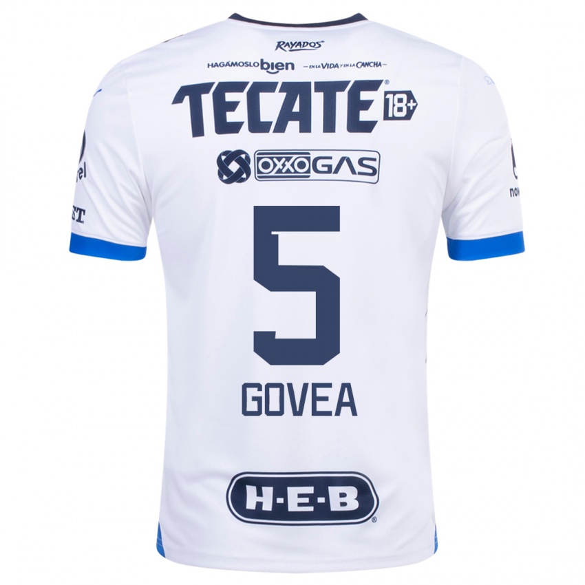 Mænd Omar Govea #5 Hvid Udebane Spillertrøjer 2023/24 Trøje T-Shirt