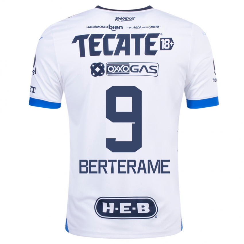 Mænd Germán Berterame #9 Hvid Udebane Spillertrøjer 2023/24 Trøje T-Shirt