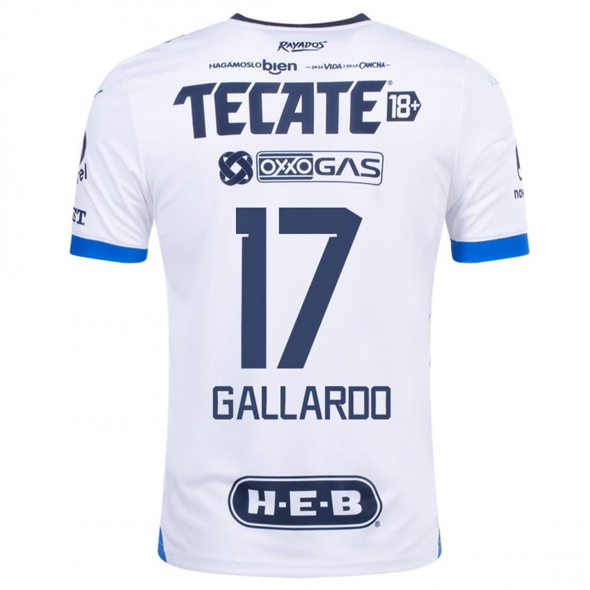 Mænd Jesus Gallardo #17 Hvid Udebane Spillertrøjer 2023/24 Trøje T-Shirt