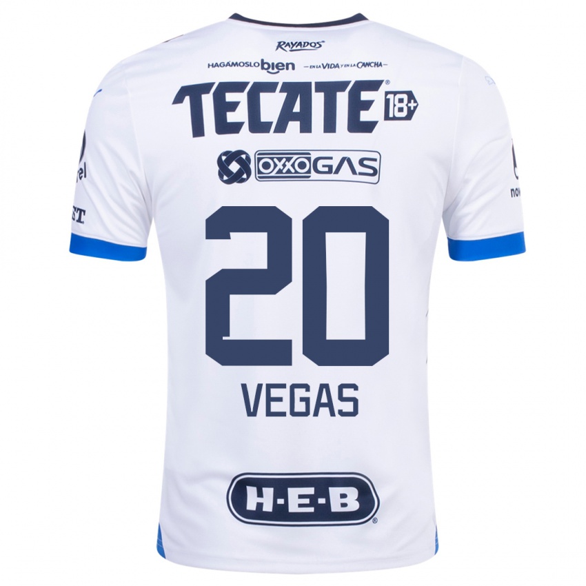 Mænd Sebastian Vegas #20 Hvid Udebane Spillertrøjer 2023/24 Trøje T-Shirt