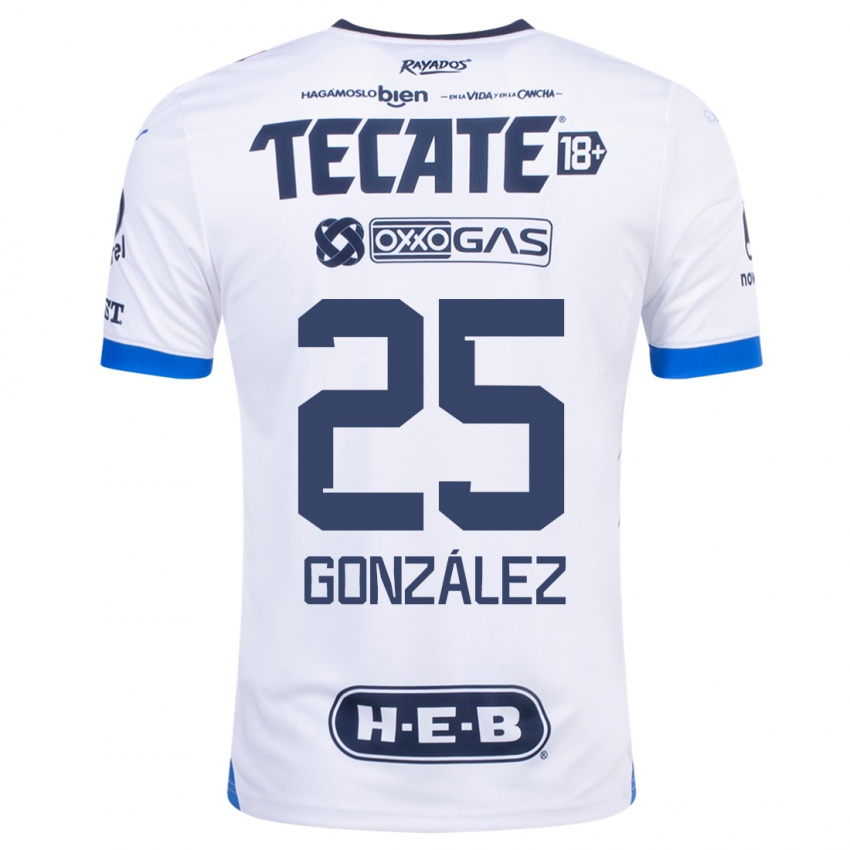 Mænd Jonathan González #25 Hvid Udebane Spillertrøjer 2023/24 Trøje T-Shirt