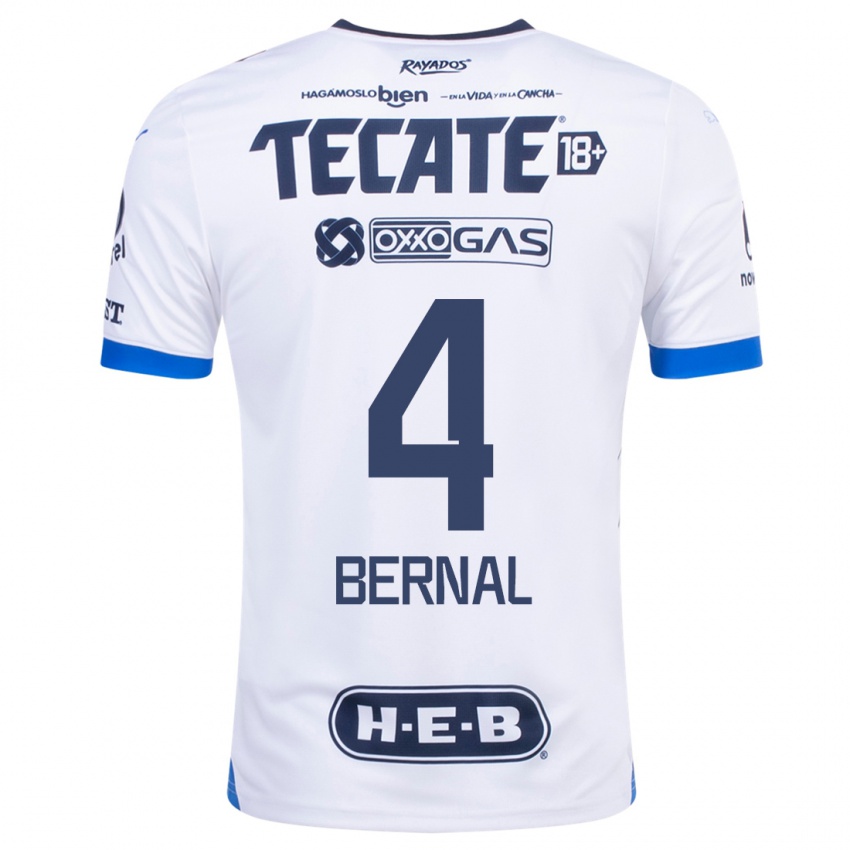 Mænd Rebeca Bernal #4 Hvid Udebane Spillertrøjer 2023/24 Trøje T-Shirt