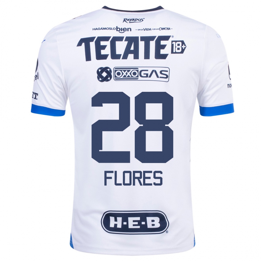 Mænd Silvana Flores #28 Hvid Udebane Spillertrøjer 2023/24 Trøje T-Shirt