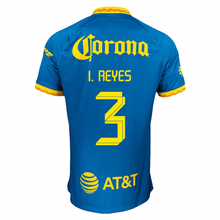 Mænd Israel Reyes #3 Blå Udebane Spillertrøjer 2023/24 Trøje T-Shirt