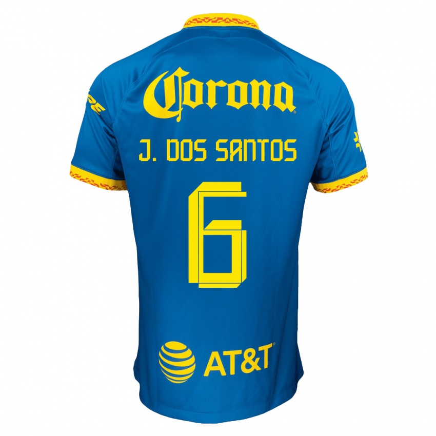 Mænd Jonathan Dos Santos #6 Blå Udebane Spillertrøjer 2023/24 Trøje T-Shirt