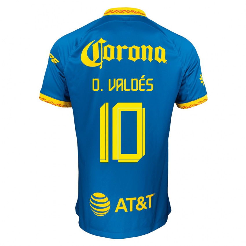 Mænd Diego Valdes #10 Blå Udebane Spillertrøjer 2023/24 Trøje T-Shirt