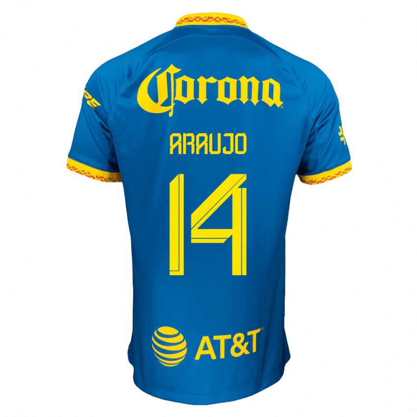Mænd Nestor Araujo #14 Blå Udebane Spillertrøjer 2023/24 Trøje T-Shirt